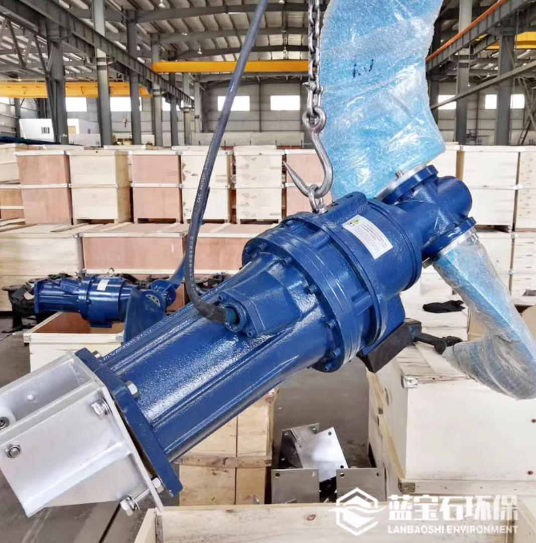 带减震块摆线针轮减速机潜水推流器QJB4/4-1800B/P水下搅拌机的应用效果